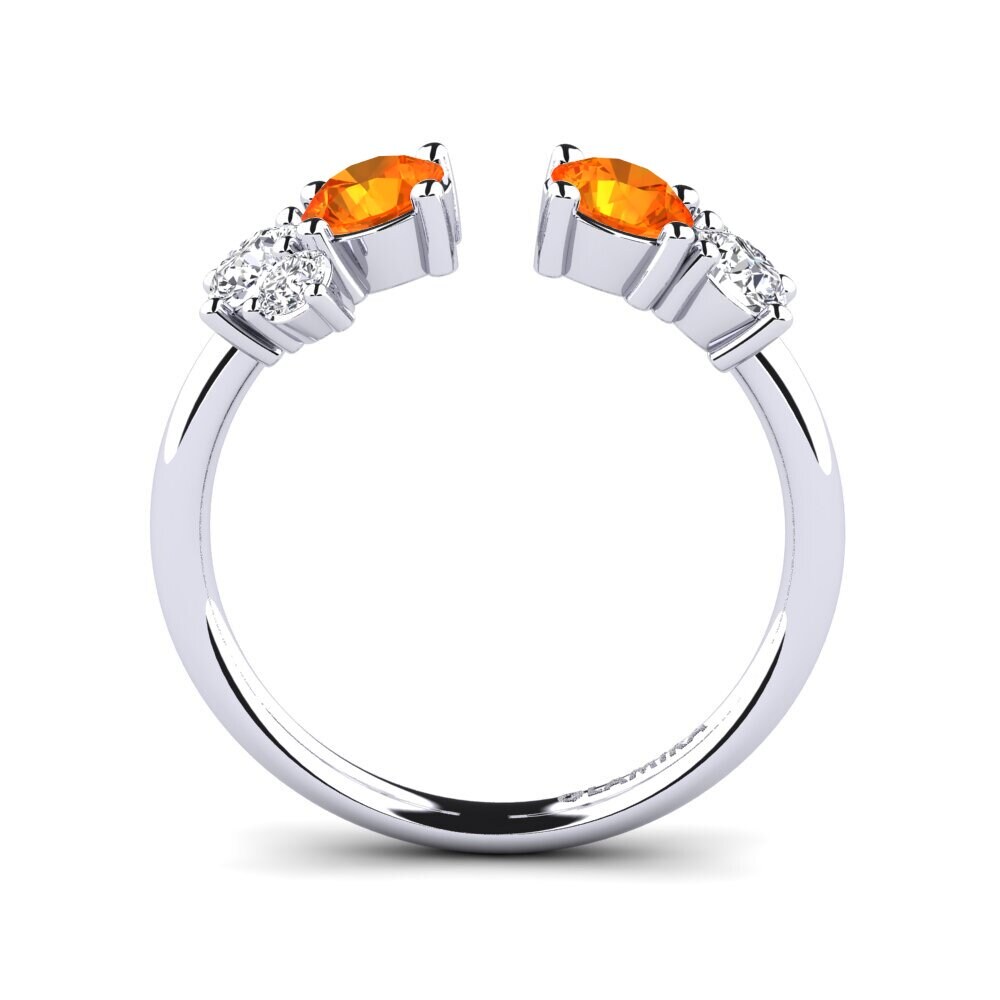 950 Palladium Orange Sapphire Ring Edwardeen