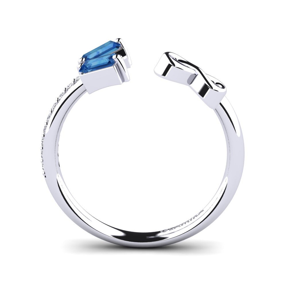 Zircone Blu Scuro Anello Edy