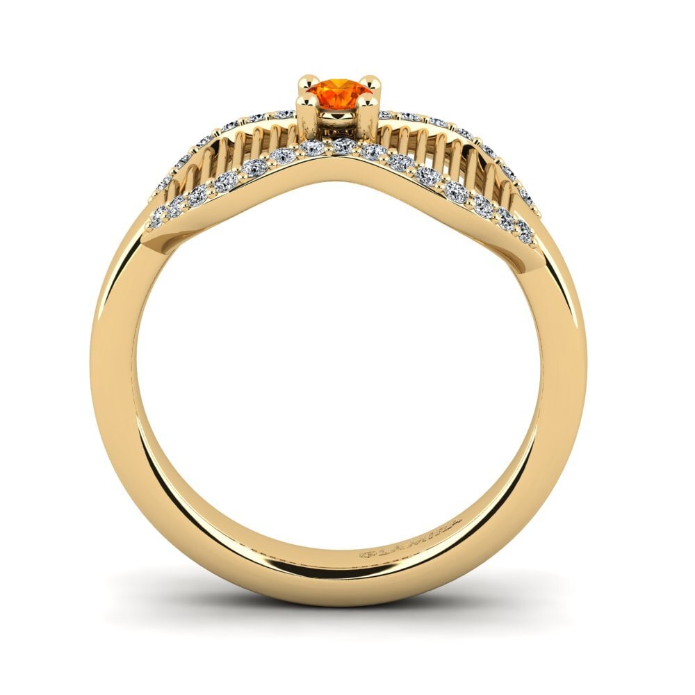 Orangefarbener Saphir Ring Eellio