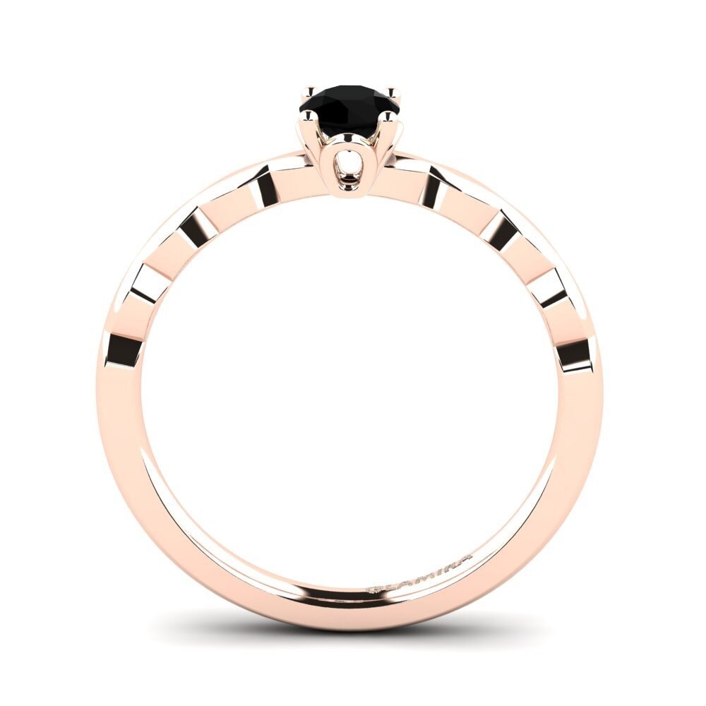 14ct Rose Gold Black Onyx Engagement Ring Effie
