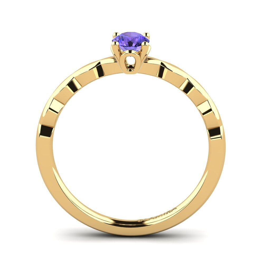18k Oro Amarillo Tanzanita Anillo de compromiso Effie