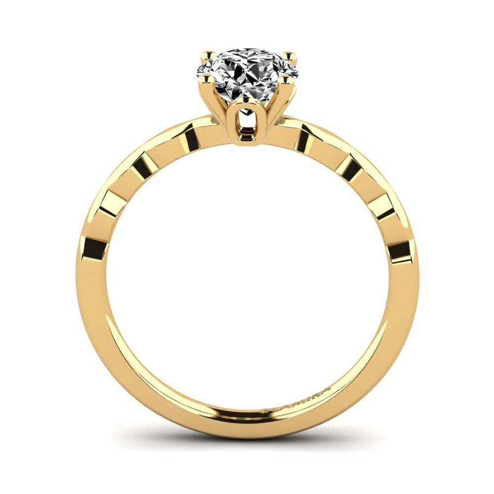 14k 黃色K金 莫桑石 訂婚戒指 Effie 0.8 crt