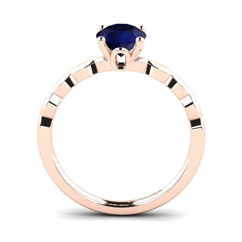 14ct Rose Gold Sapphire Engagement Ring Effie 0.8 crt