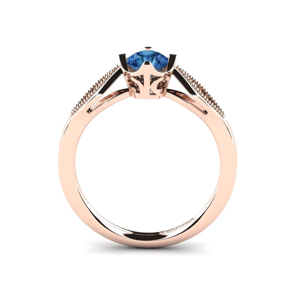 Circonita Azul Oscuro Anillo de compromiso Eglantine