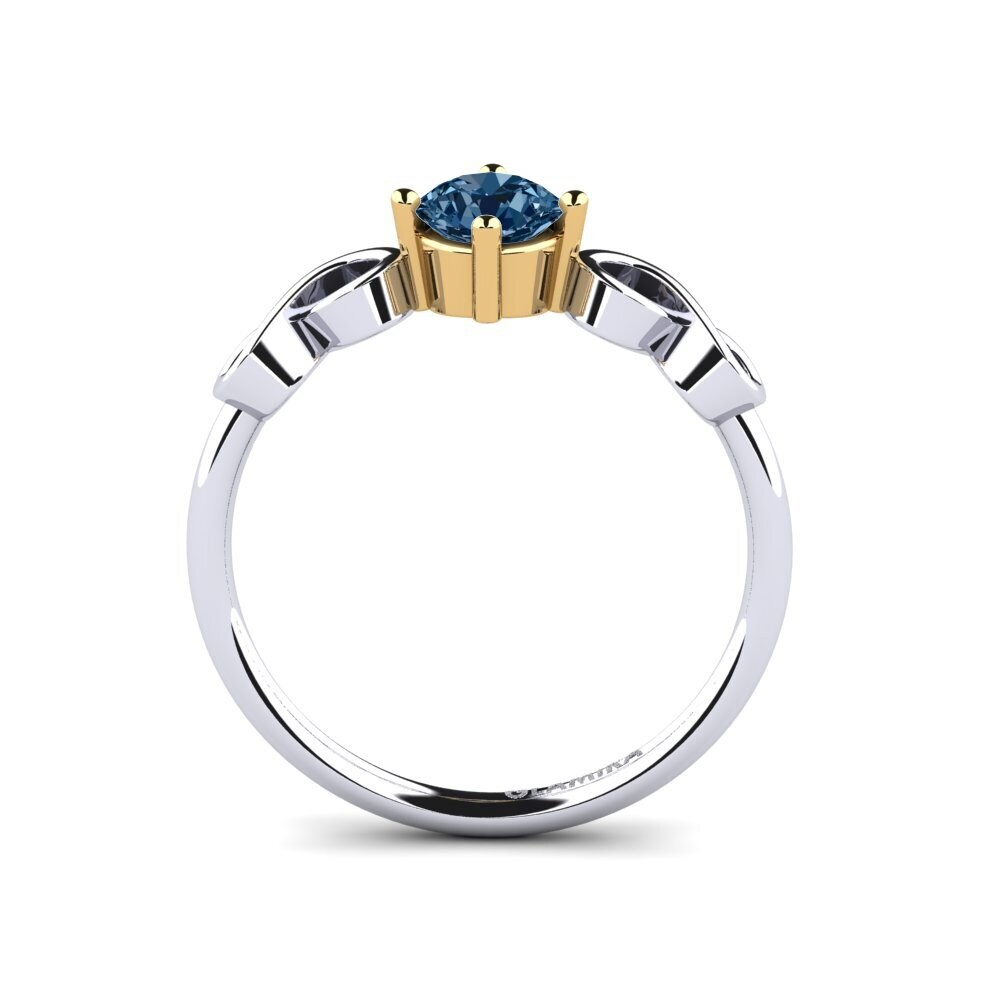 18ct White & Yellow Gold Blue Diamond Women's Ring Ehtel