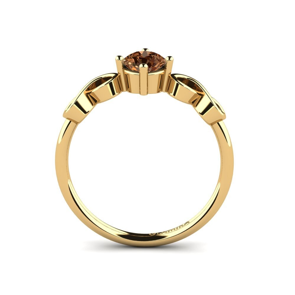 14ct Yellow Gold Brown Diamond Women's Ring Ehtel