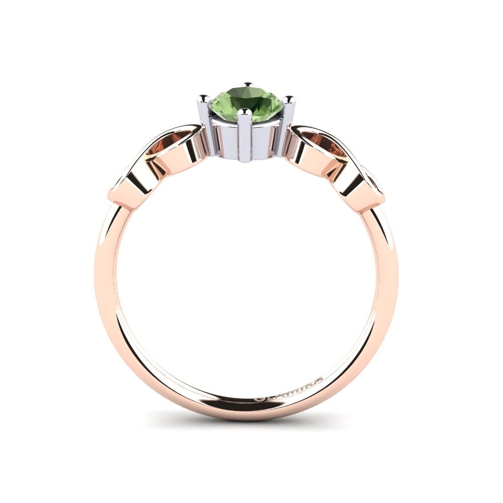 18ct Rose & White Gold Green Sapphire Women's Ring Ehtel