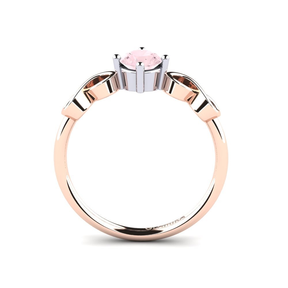 18ct Rose & White Gold Rose Quartz Women's Ring Ehtel