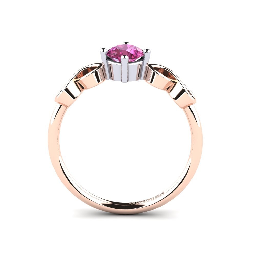 18ct Rose & White Gold Pink Topaz Women's Ring Ehtel
