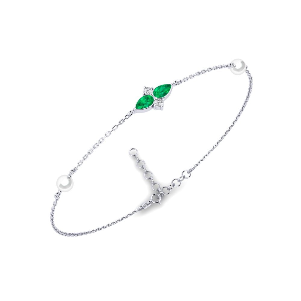 950 Platinum Emerald Women's Bracelet Eiffel
