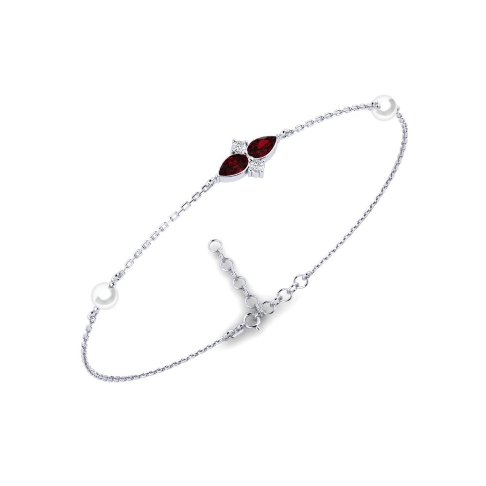 950 Platinum Garnet Women's Bracelet Eiffel