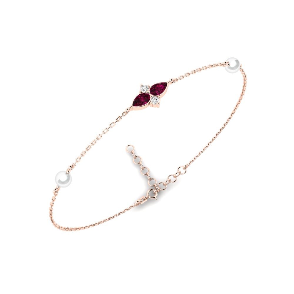 Rotgold 585 Rhodolit-Granat Damen armband Eiffel