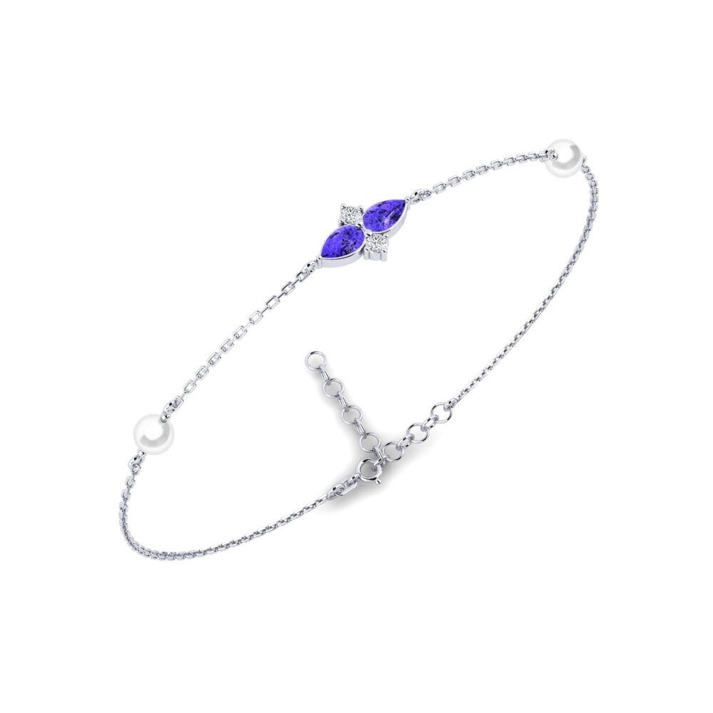 950 Platinum Tanzanite Women's Bracelet Eiffel