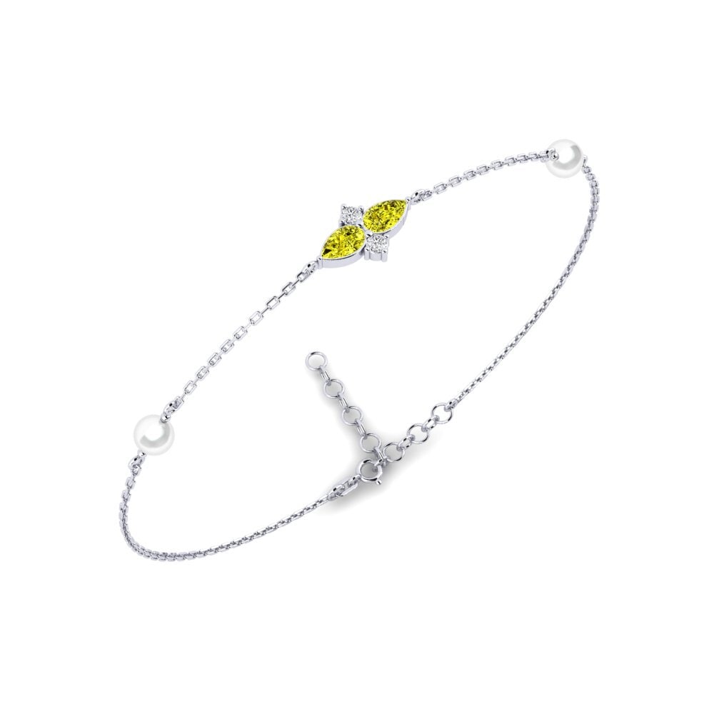 950 Platinum Yellow Diamond Women's Bracelet Eiffel