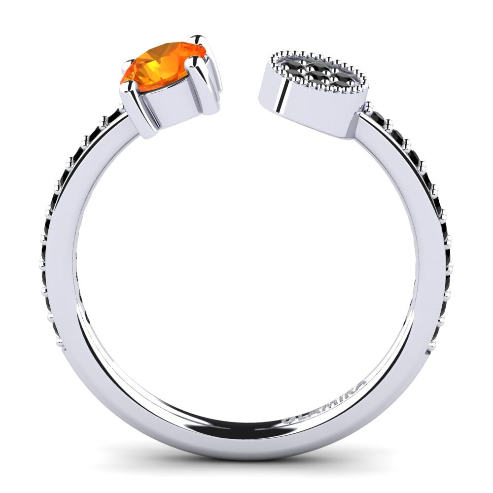 950 Palladium Orange Sapphire Ring Eilise