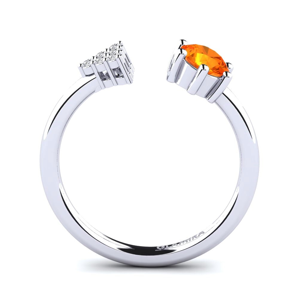 950 Palladium Orange Sapphire Ring Eiluned