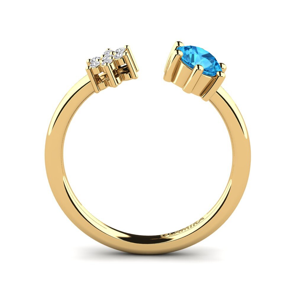 9ct Yellow Gold Blue Topaz Ring Eily