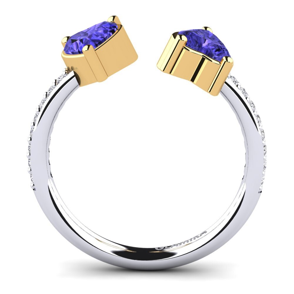 18ct White & Yellow Gold Tanzanite Engagement Ring Eionia
