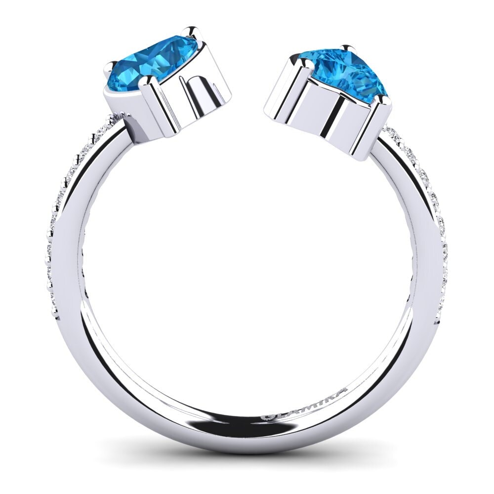 White Silver Blue Topaz Engagement Ring Eionia