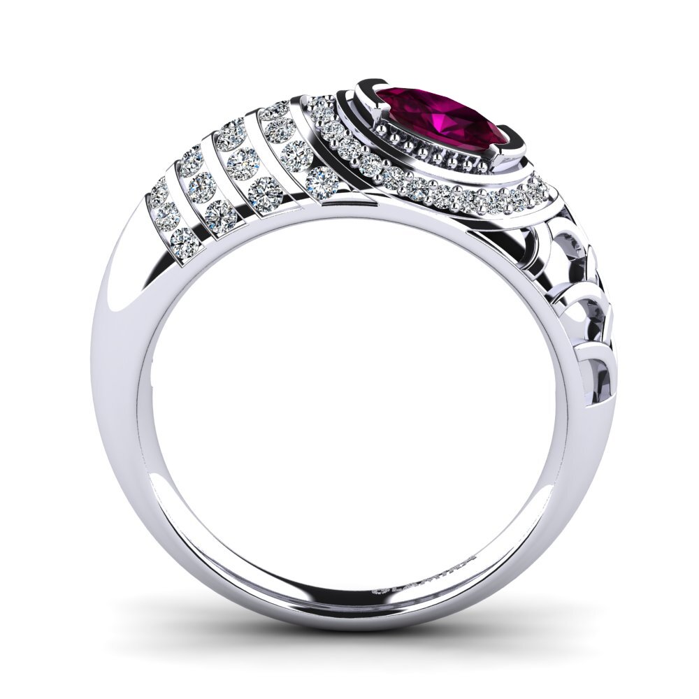 Rhodolite Garnet Engagement Ring Eirene