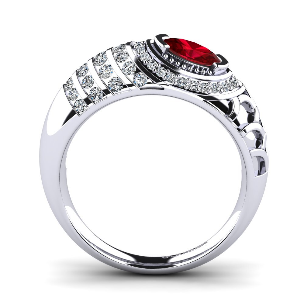 Red Zirconia Engagement Ring Eirene