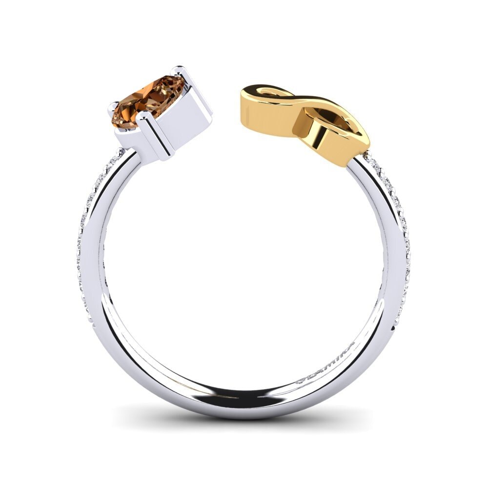 18ct White & Yellow Gold Brown Diamond Ring Ekaterina