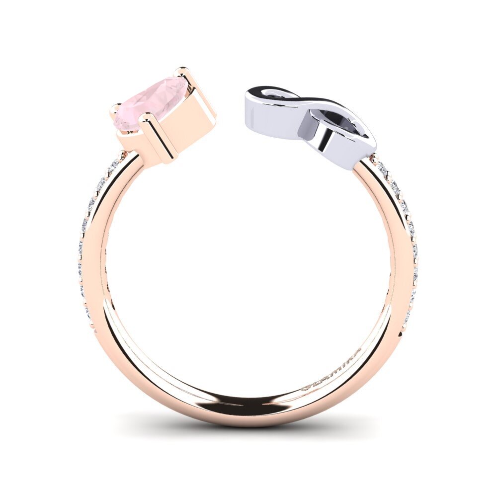 18ct Rose & White Gold Rose Quartz Ring Ekaterina