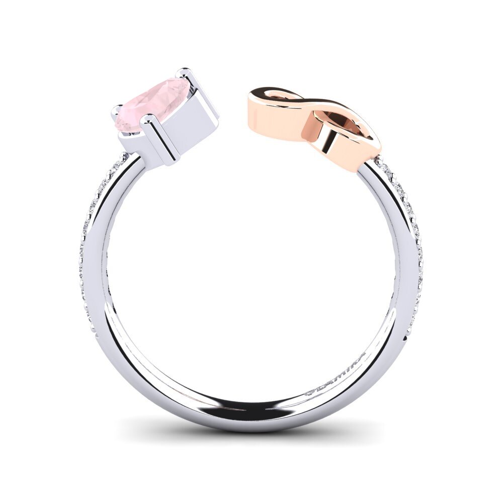 18ct White & Rose Gold Rose Quartz Ring Ekaterina