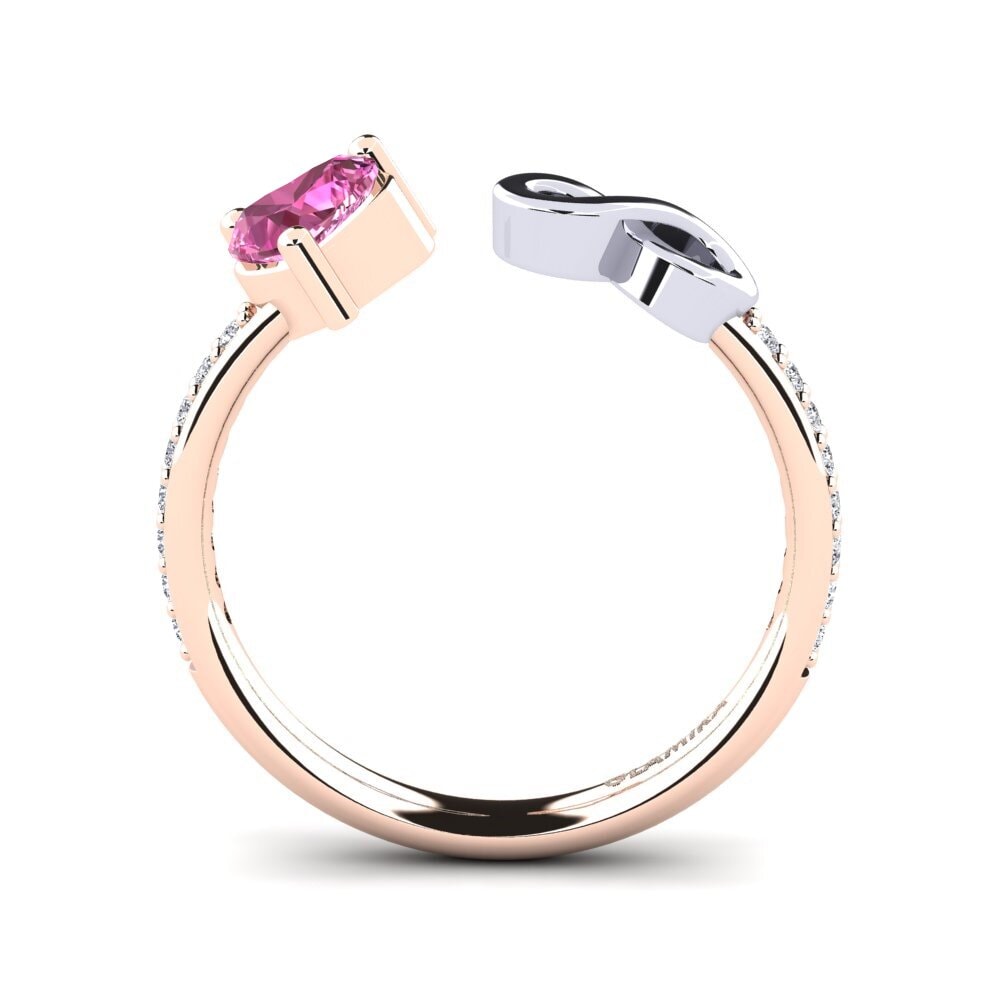 18ct Rose & White Gold Pink Topaz Ring Ekaterina