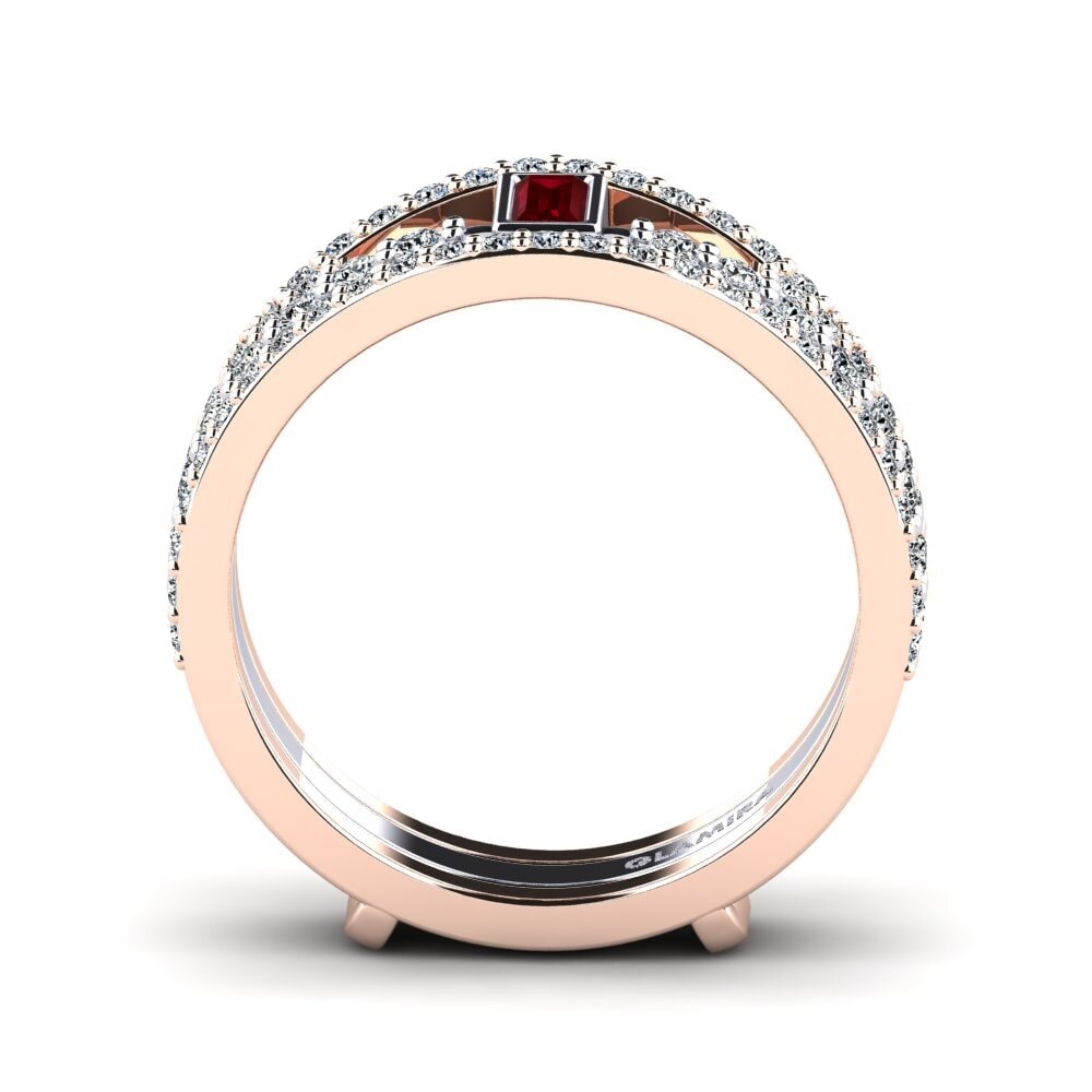 Circonita Roja Anillo Ekonmar SET