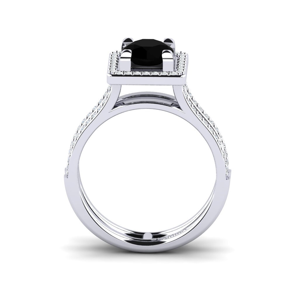 Black Diamond Engagement Ring Elara