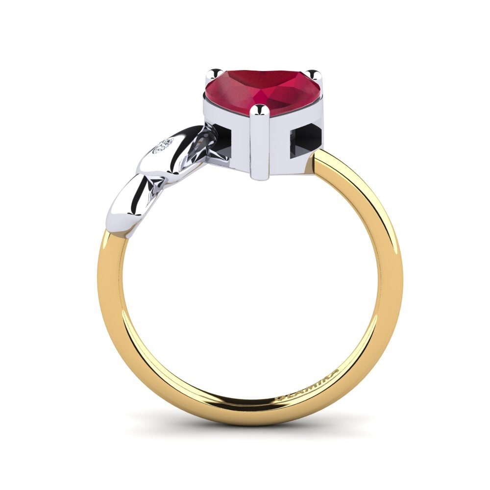 14ct Yellow & White Gold Ruby Ring Elauna