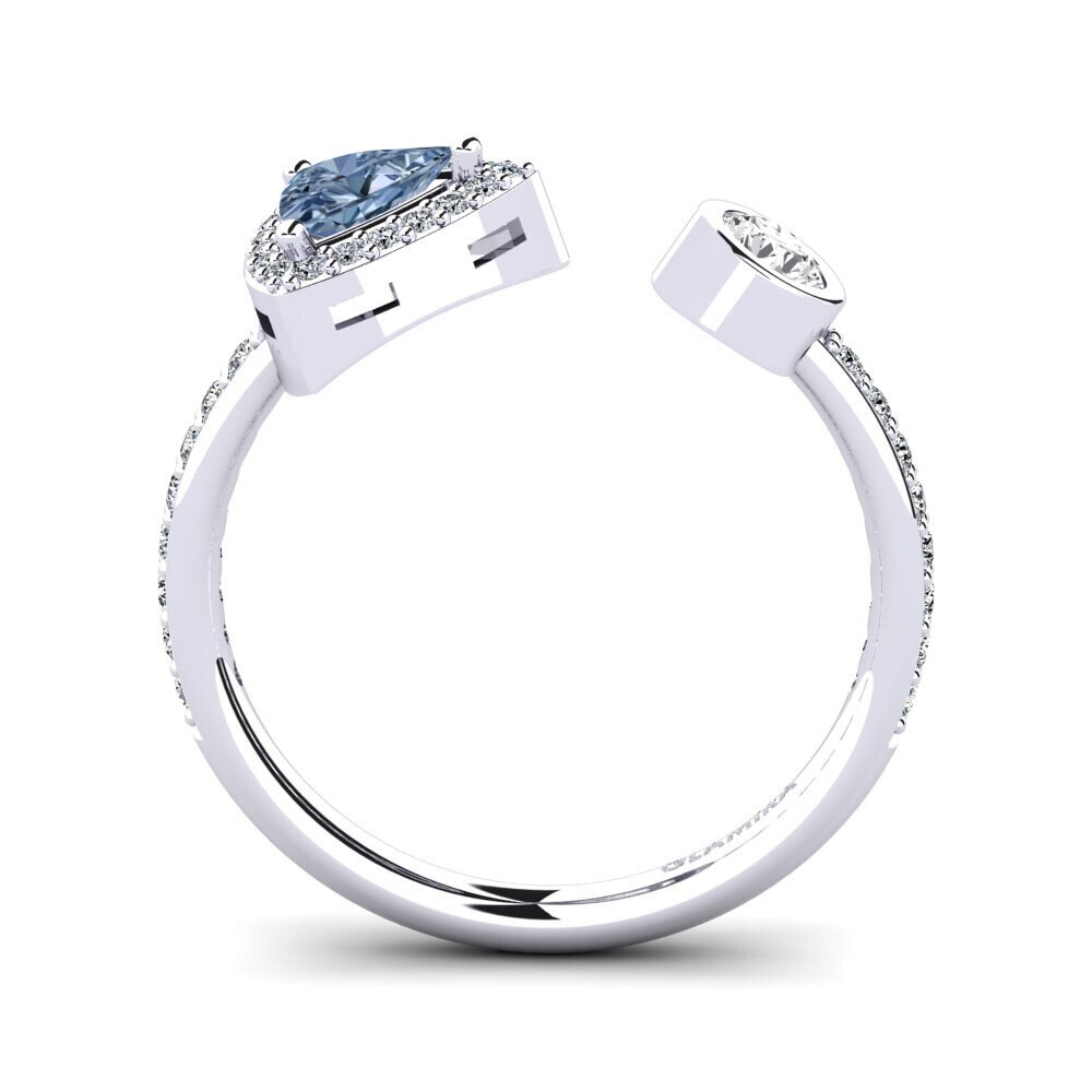 Trillion Diamant Bleu Bague de fiançailles Elberga