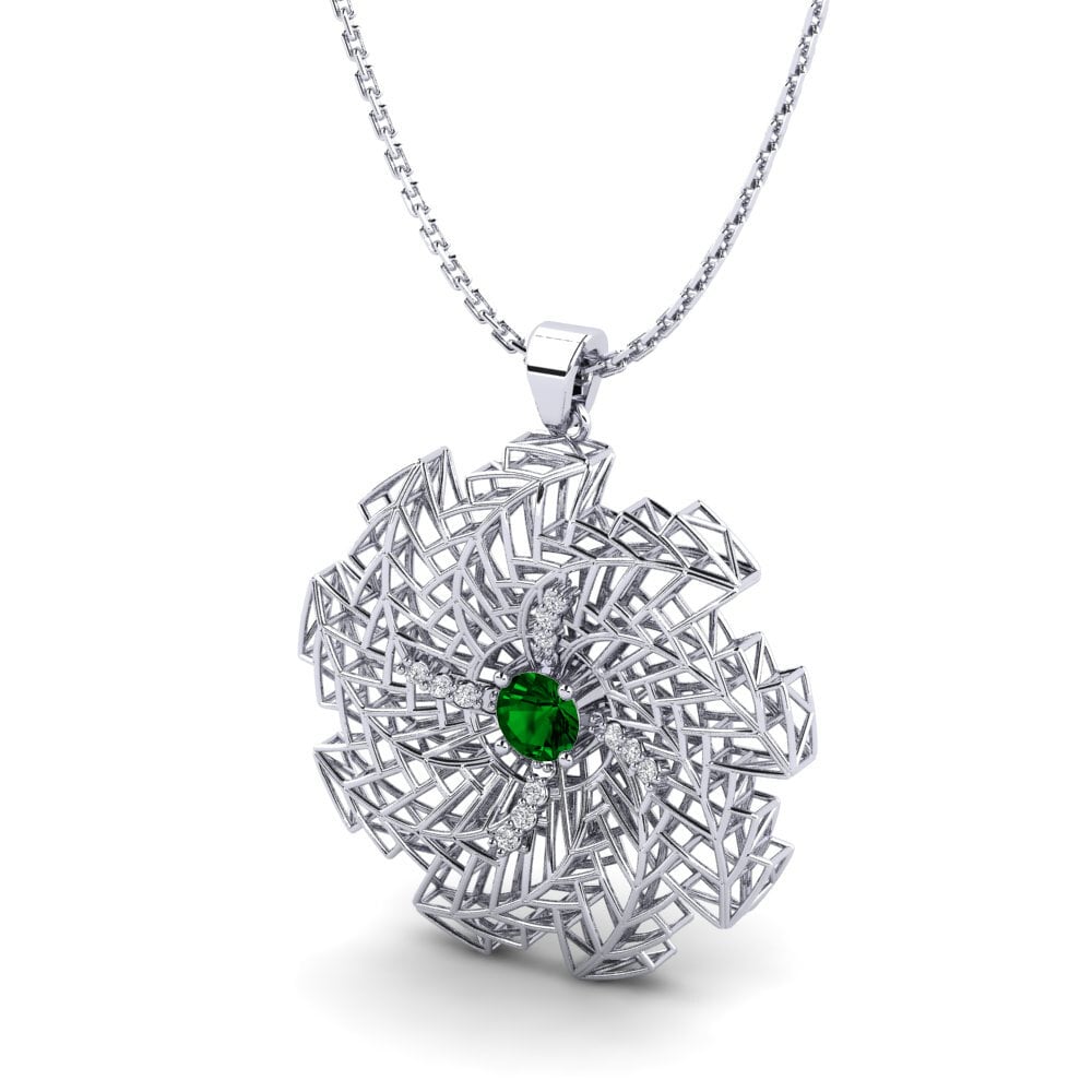 Plata 925 Circonita Verde Colgante de Mujer Eldora