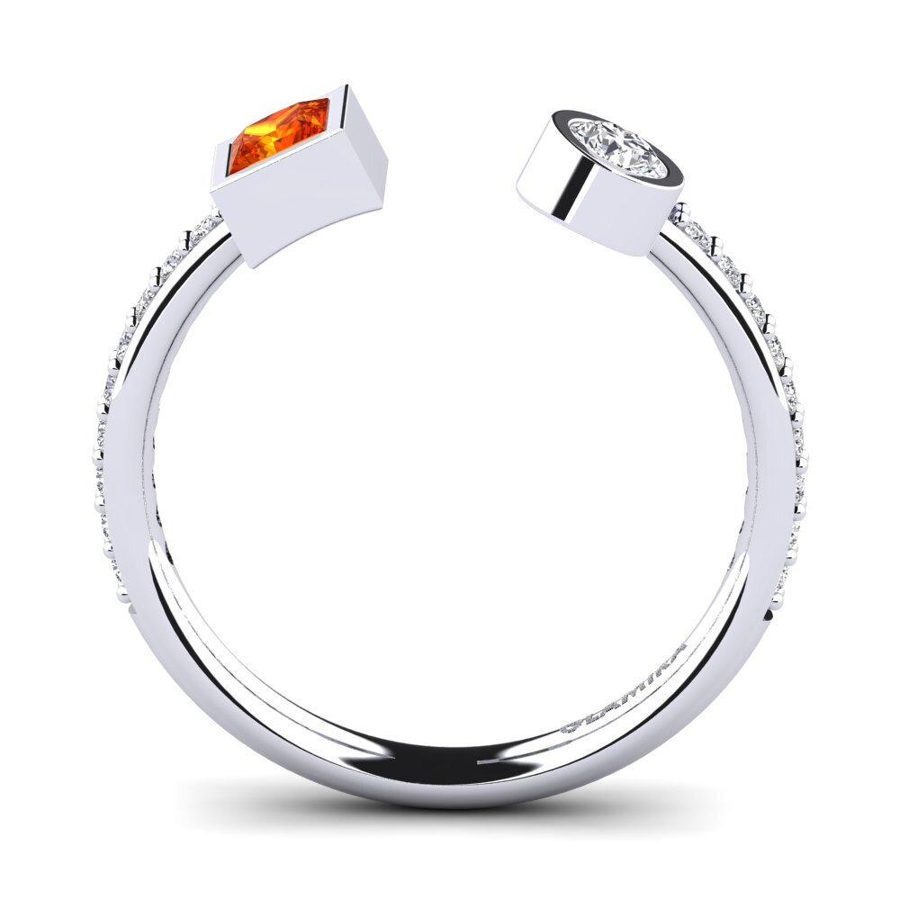 950 Palladium Orange Sapphire Ring Eldorada