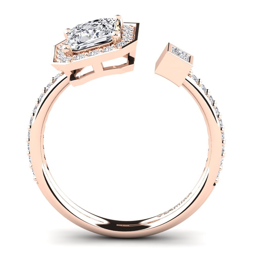 Rotgold 750 Prinzess Verlobungsringe Elfreda