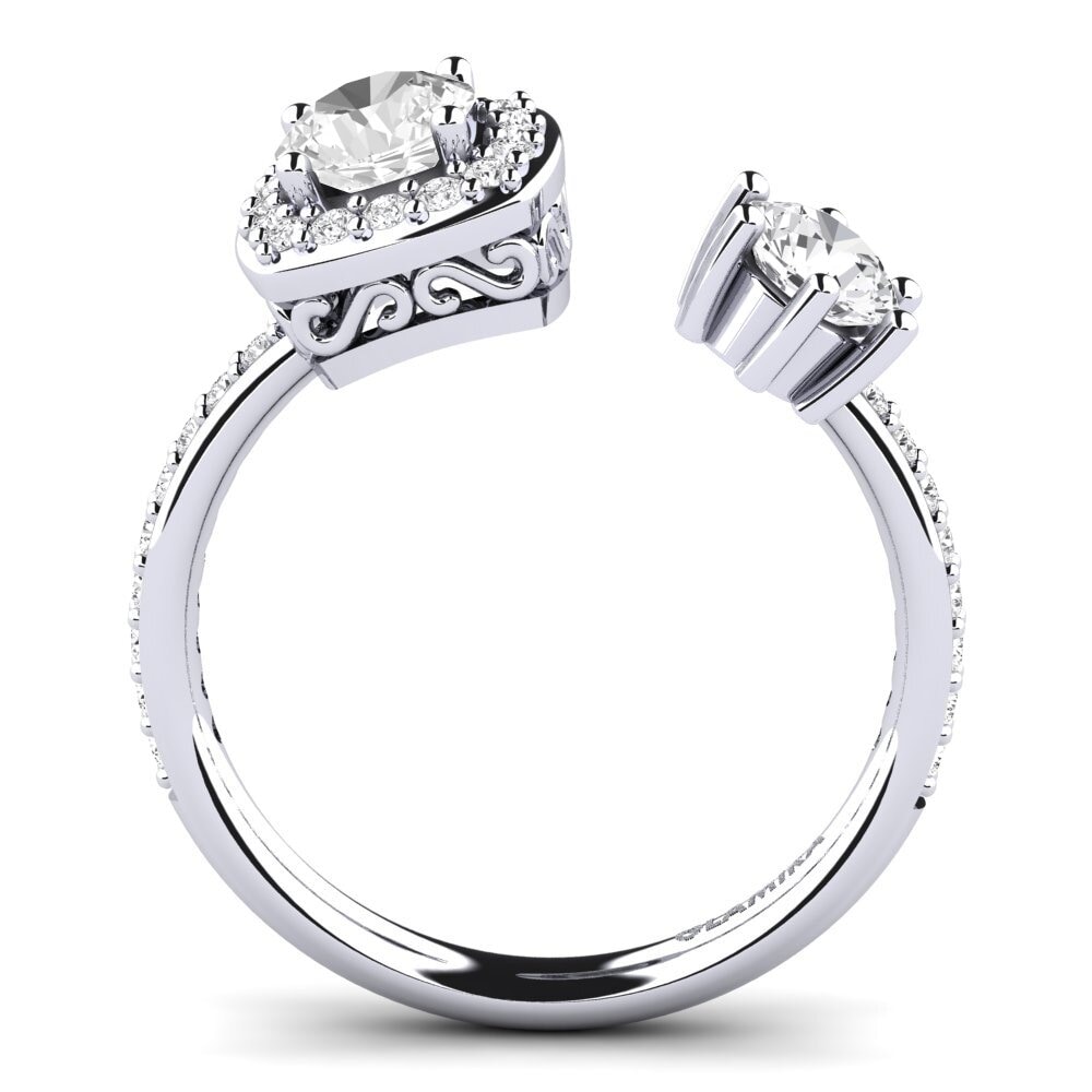 Zafiro blanco Anillo de compromiso Elia