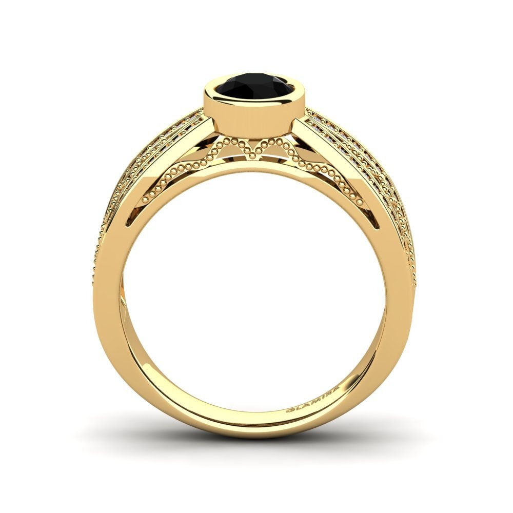 Black Diamond Engagement Ring Elienora