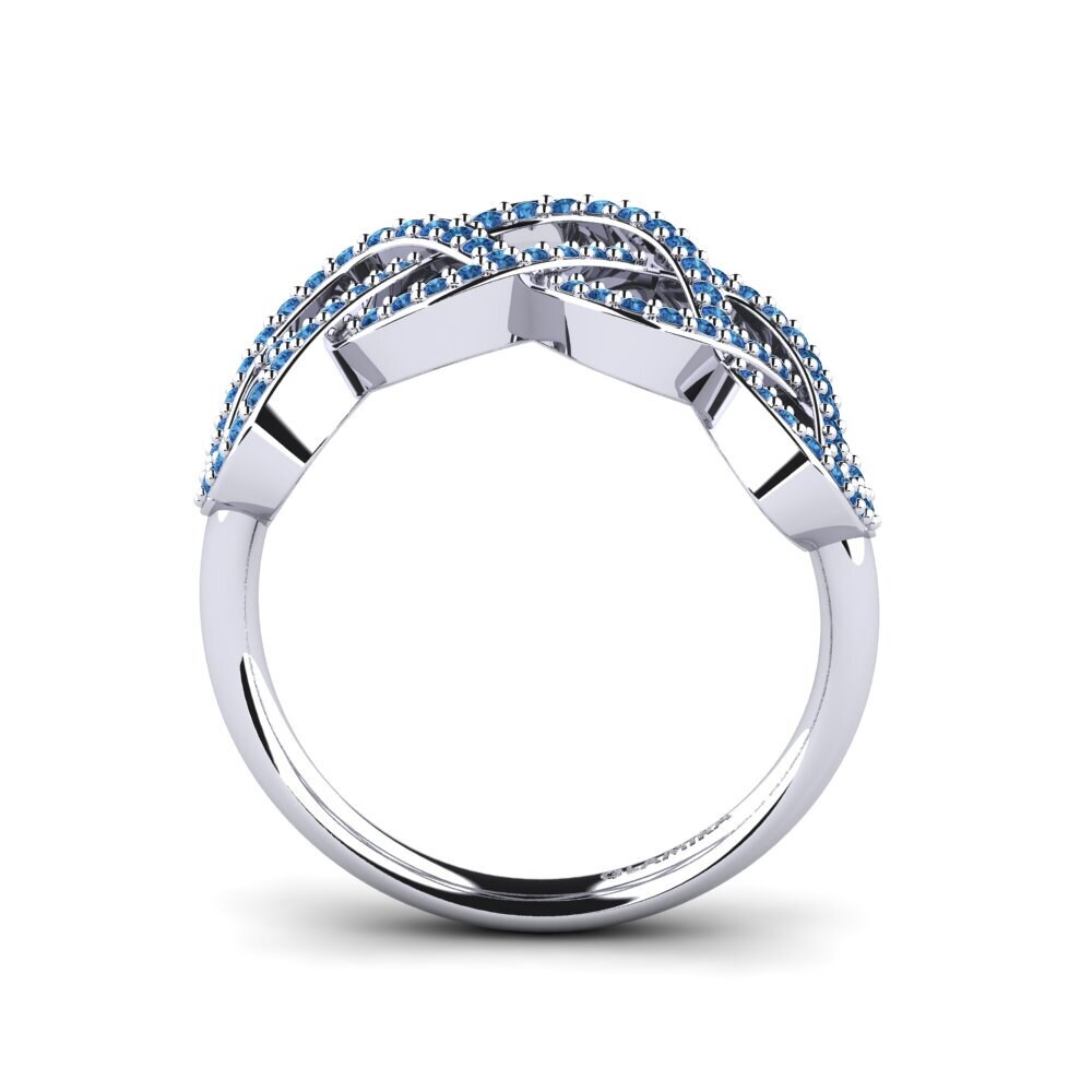 Zircônia azul escuro Anel Eliorah