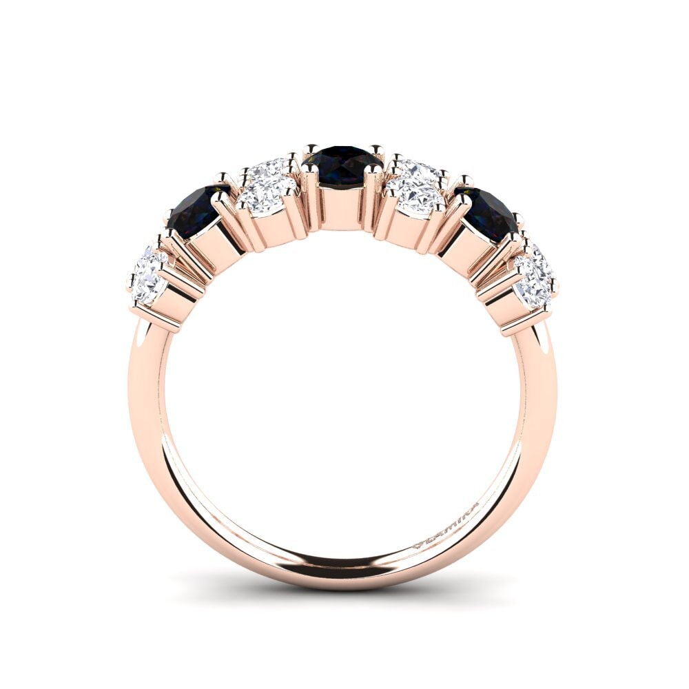 14ct Rose Gold Black Opal Ring Elisha