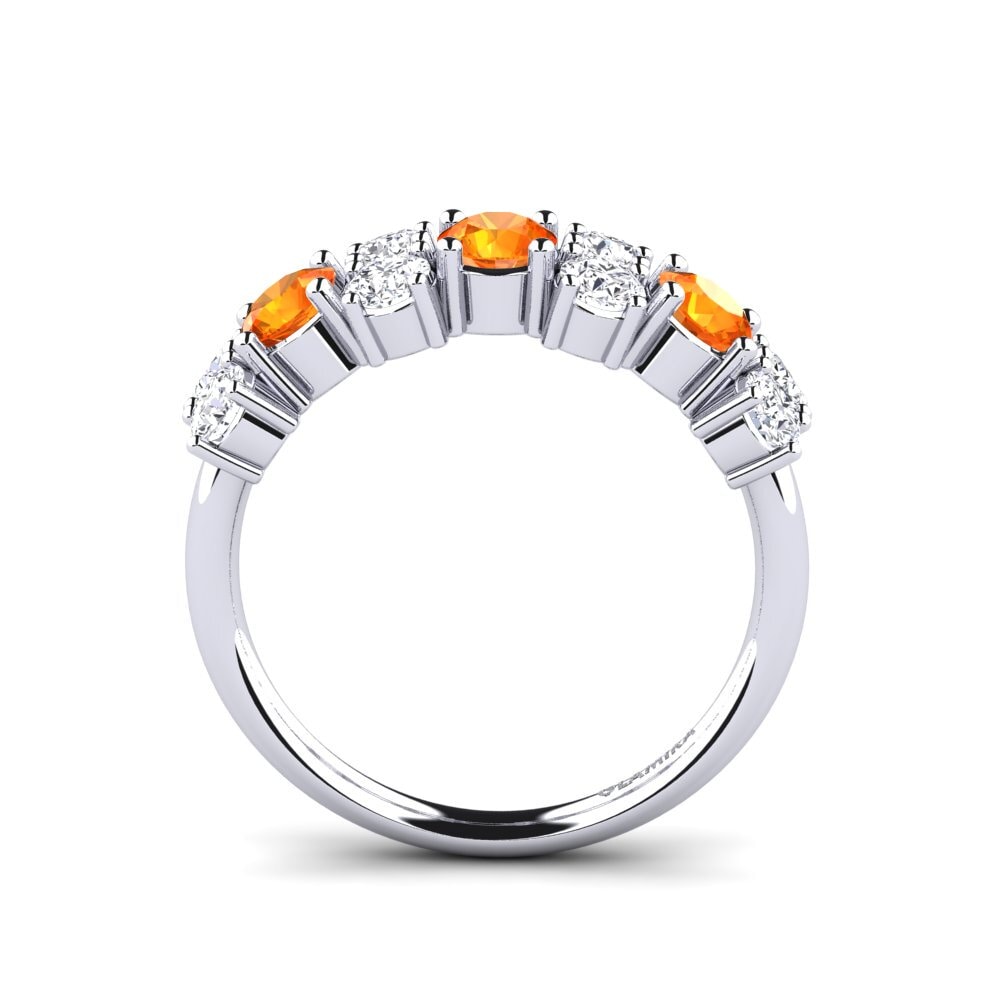 950 Palladium Orange Sapphire Ring Elisha