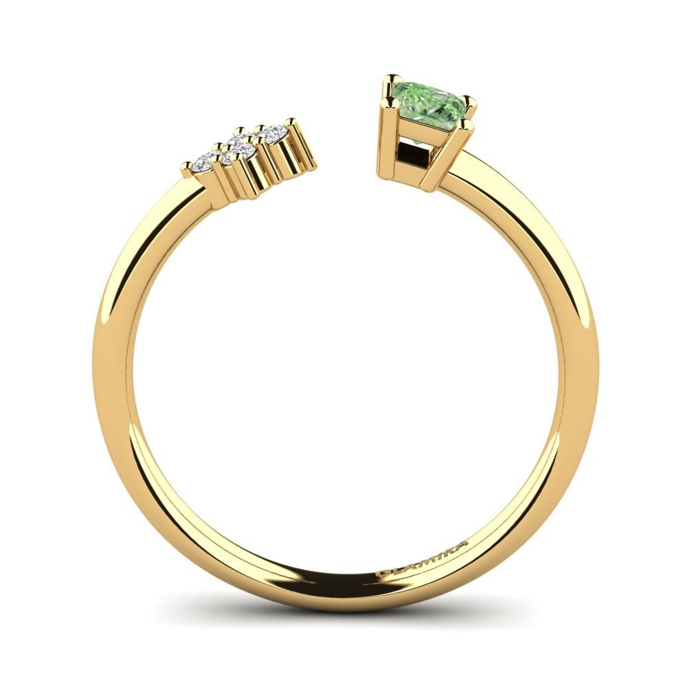Princesa Diamante Verde Anillo Elliana