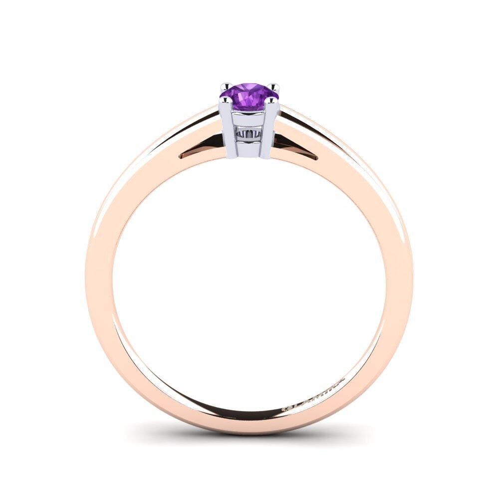 14ct Rose / White Gold Amethyst Engagement Ring Ellie