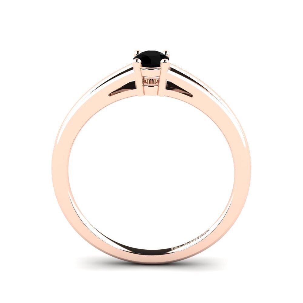 14ct Rose Gold Black Onyx Engagement Ring Ellie