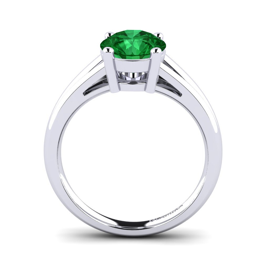 Esmeralda (creada en laboratorio) Anillo de compromiso Ellie 2.0crt