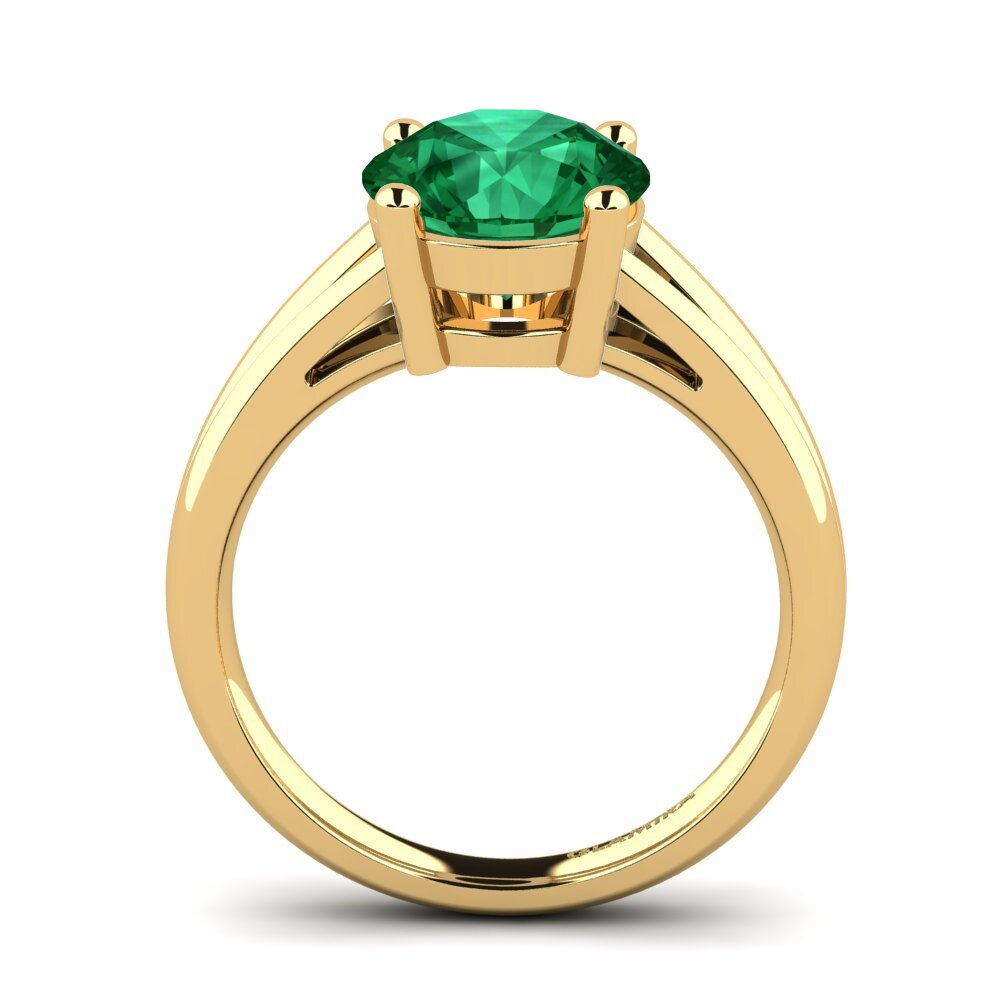 Esmeralda (creada en laboratorio) Anillo de compromiso Ellie 3.0crt