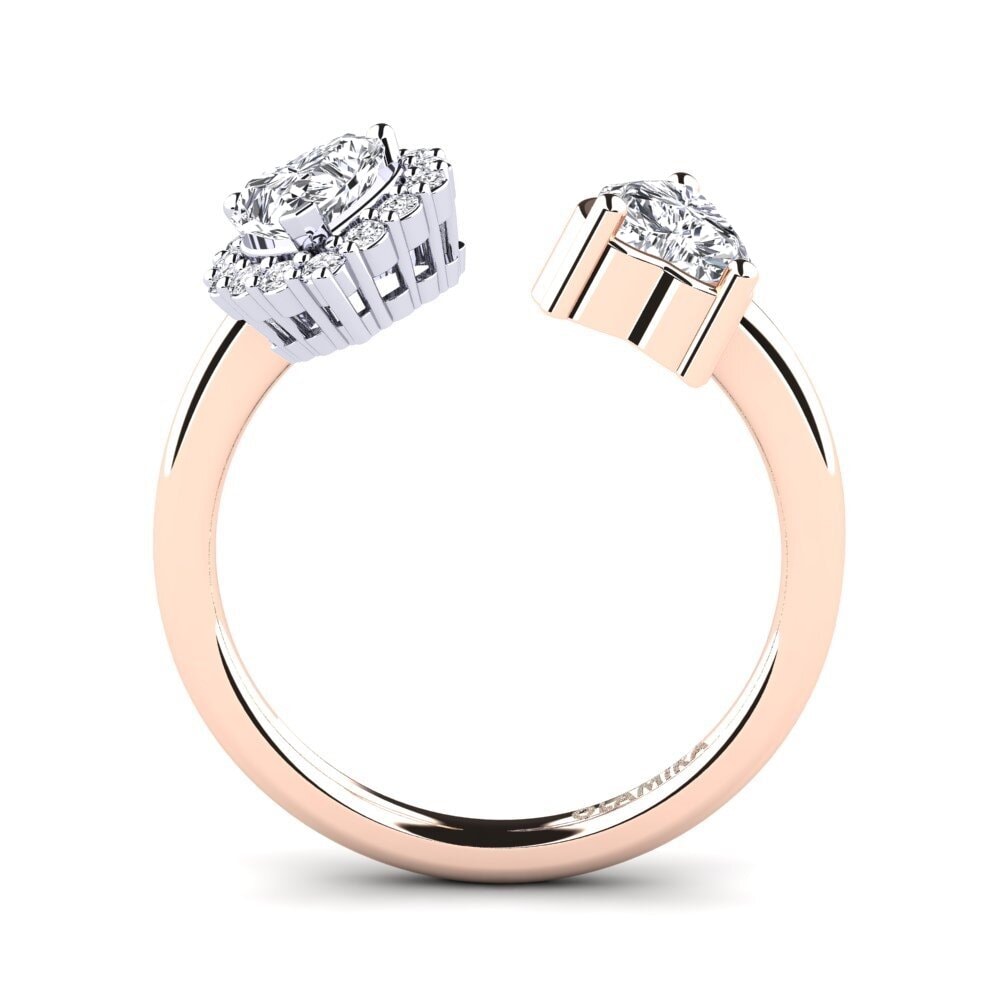 14ct Rose & White Gold Diamond Women's Ring Ellish