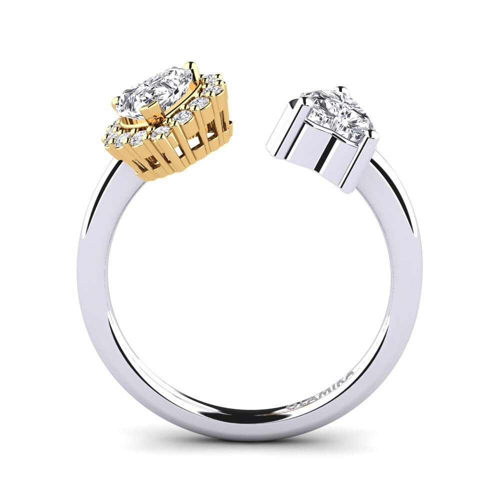 14ct White & Yellow Gold Diamond Women's Ring Ellish