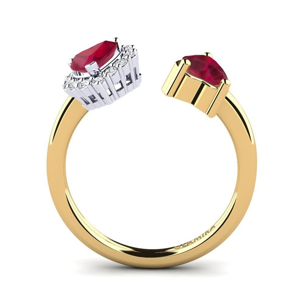 14ct Yellow & White Gold Ruby Women's Ring Ellish
