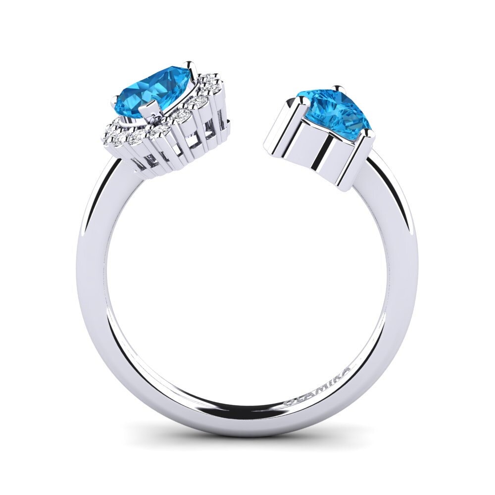 White Silver Blue Topaz Women's Ring Ellish